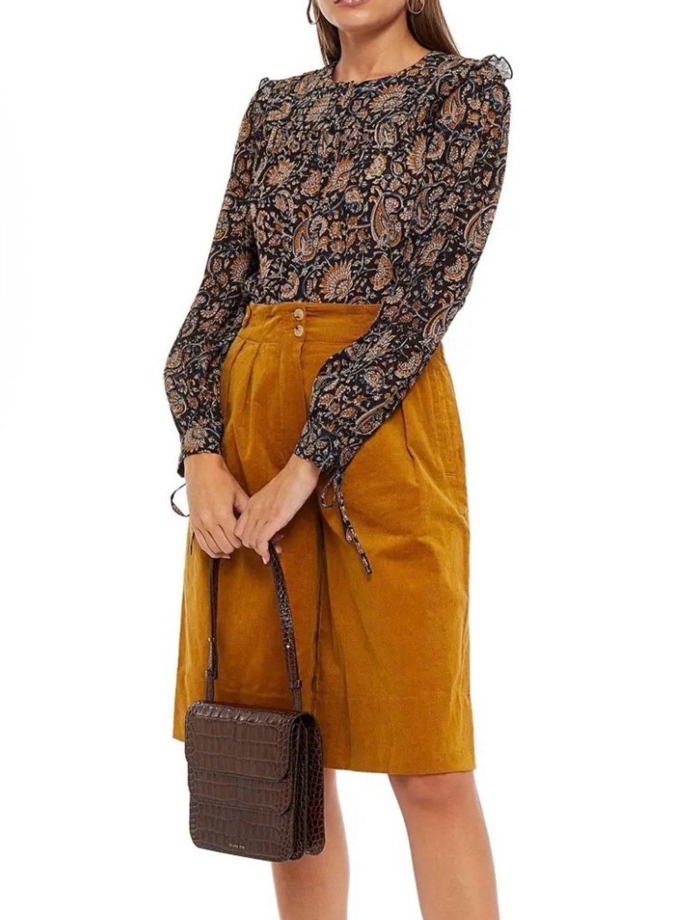 ANTIK BATIK Khero Ruffle-Trimmed Printed Voile Blouse Women’s Sz M/40 NWT - Picture 3 of 14
